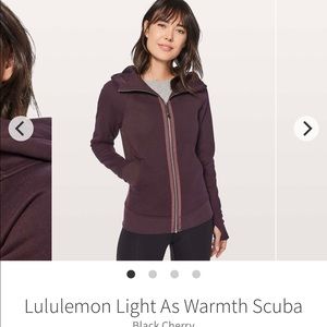 Lululemon light as warmth scuba jacket